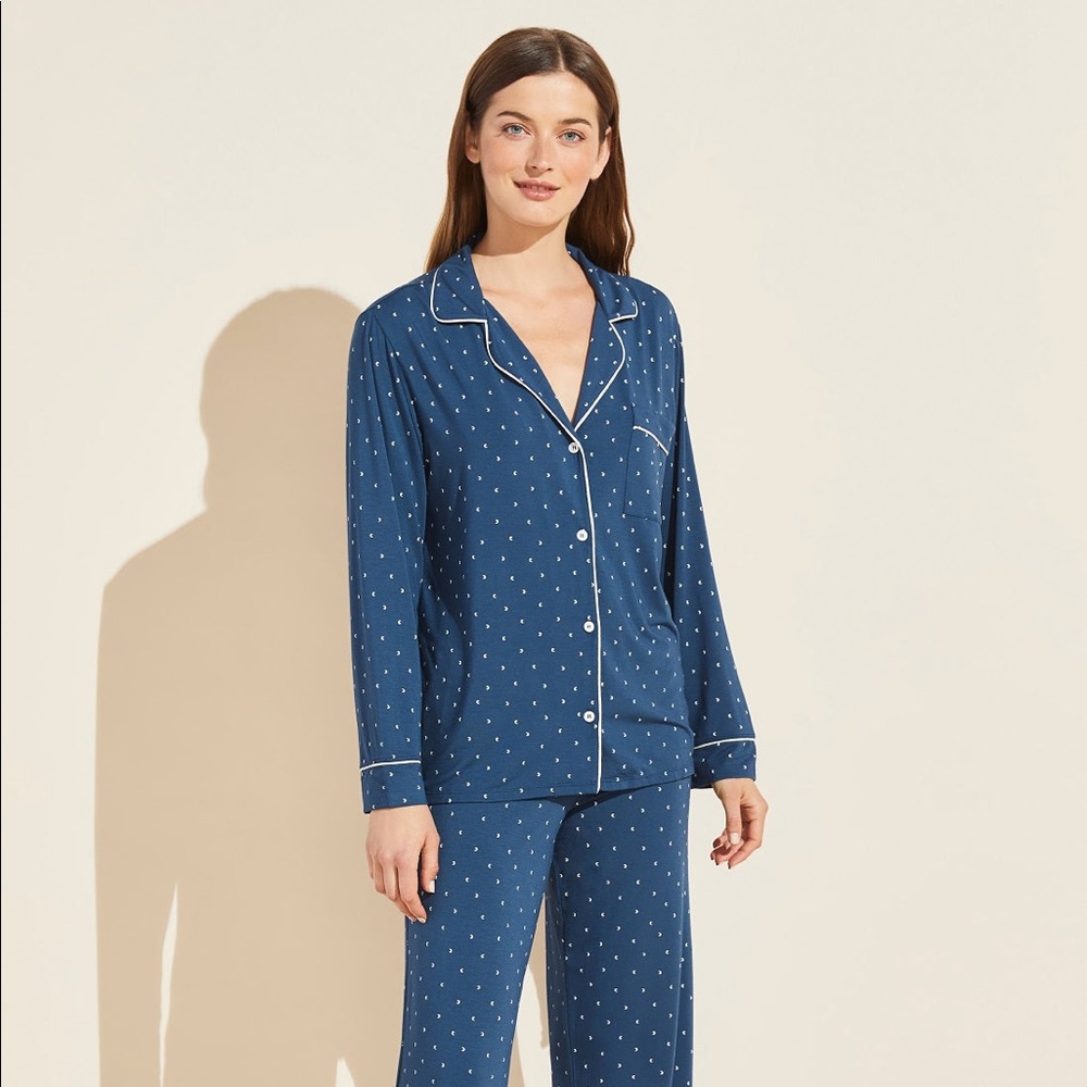 Eberjey Gisele Printed Long PJ Set NWT S TENCEL
